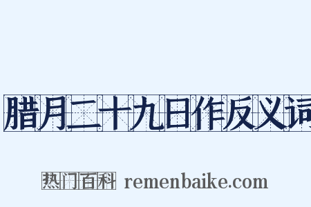 腊月二十九日作反义词是什么意思的图片